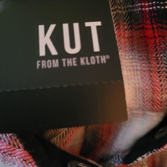 NEW P L KUT FROM THE KLOTH plaid ROLL Tab long sleeve shirt petite large NWT - Picture 8 of 10